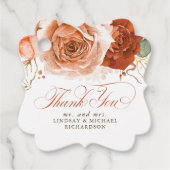 Étiquettes Cadeau Merci Mariage Floral en terre cuite Boho (Devant)