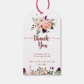 Étiquettes-cadeau Merci Mariage Floral Rustique été (Devant)