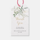 Étiquettes-cadeau Merci Mariage Gold Green Foliage (Devant)