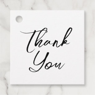 Étiquettes Cadeau Merci Mariage lettres à main blanche moderne