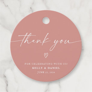 Étiquettes Cadeau Merci Mariage minimaliste