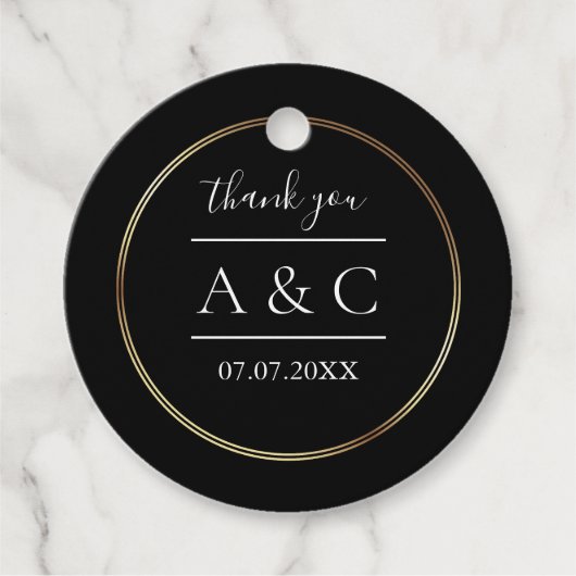 Étiquettes Cadeau Merci Mariage minimaliste simple (Devant)