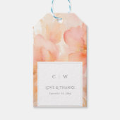 Étiquettes-cadeau Merci Mariage moderne à fleurs de pêche (Devant)