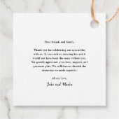 Étiquettes Cadeau Merci Mariage moderne Elegant Gold Script (Dos)