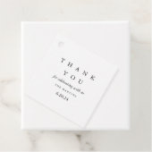 Étiquettes Cadeau Merci Mariage noir et blanc minimal (En situation)