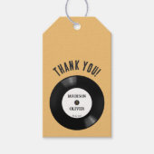 Étiquettes-cadeau Merci Mariage noir noir blanc rétro (Devant)