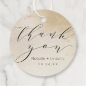 Étiquettes Cadeau Merci Mariage Ombre Jaune Or Frosted (Dos)