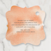 Étiquettes Cadeau Merci Mariage Orange Fleurs (Dos)