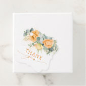 Étiquettes Cadeau Merci Mariage Orange Fleurs (En situation)