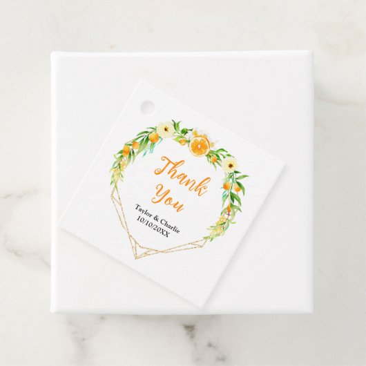 Étiquettes Cadeau Merci Mariage Oranges Citrus (En situation)