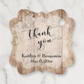 Étiquettes Cadeau Merci mariage Pale Bois et lumières (Dos)