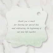 Étiquettes Cadeau Merci Mariage romantique élégant (Dos)