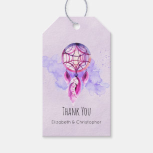 Étiquettes-cadeau Merci Mariage rose Dreamcatcher