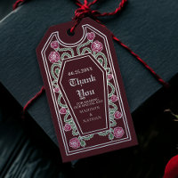 Merci Mariage Rose en argent rouge gothique Coffin