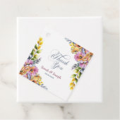 Étiquettes Cadeau Merci Mariage rose et orange (En situation)