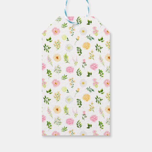 Étiquettes-cadeau Merci Mariage rose jaune (Dos)