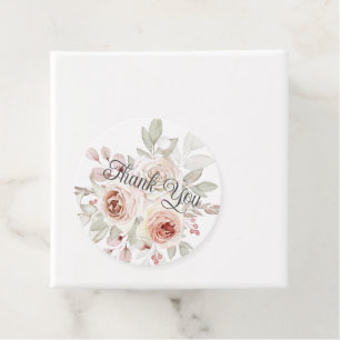 ÉTIQUETTES CADEAU MERCI MARIAGE ROSE ROMANTIQUE