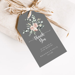 Étiquettes-cadeau Merci Mariage rose rose rose classique