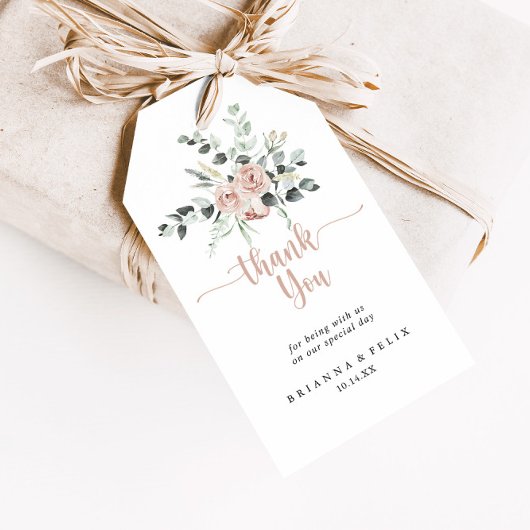 Étiquettes-cadeau Merci Mariage rose rose rose rose classique