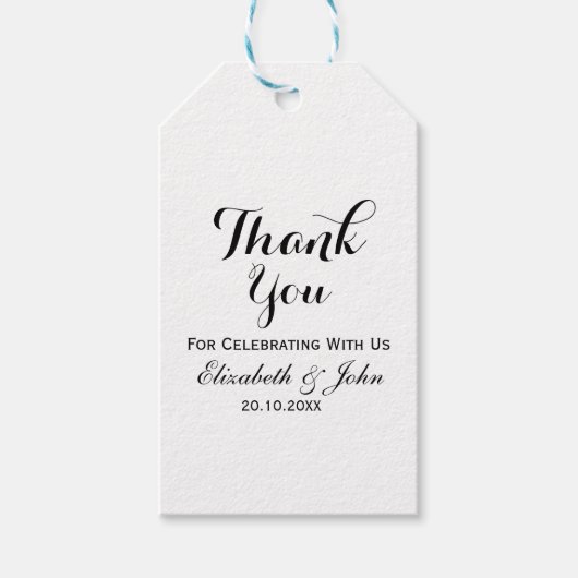 Étiquettes-cadeau Merci Mariage rustique (Devant)