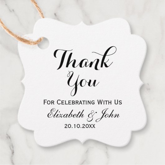 Étiquettes Cadeau Merci Mariage rustique (Devant)