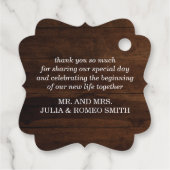 Étiquettes Cadeau Merci Mariage rustique (Dos)