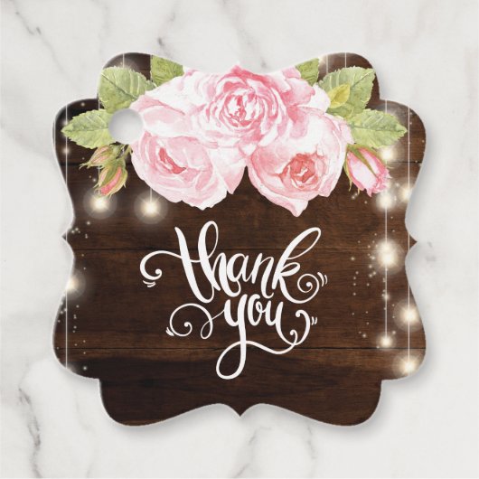 Étiquettes Cadeau Merci Mariage rustique (Devant)