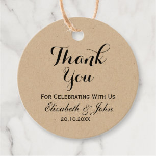 Étiquettes Cadeau Merci Mariage rustique