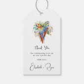 Étiquettes-cadeau Merci Mariage tropical Macaw (Devant)