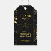 Étiquettes-cadeau Merci Mariage Tropical moderne Black Gold (Dos)