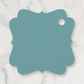 Étiquettes Cadeau Merci Mariage Turquoise et gris argenté (Dos)
