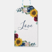 Étiquettes-cadeau Merci Mariage végétal de tournesol (Dos)