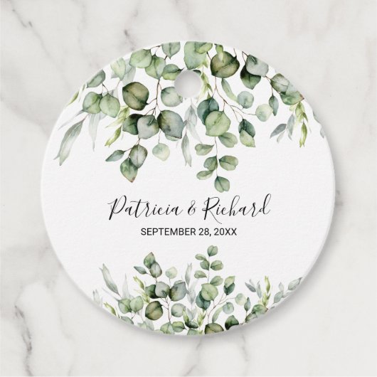 Étiquettes Cadeau Merci Mariage verdoyant (Devant)