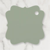Étiquettes Cadeau Merci Mariage vert et gris argenté Frilly Sage (Dos)