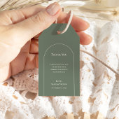 Étiquettes-cadeau Merci Mariage vert simple Boho Arch Sage