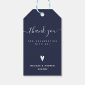 Étiquettes-cadeau Merci - Marine Blue Wedding Favor (Dos)