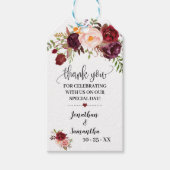 Étiquettes-cadeau Merci marsala maillot de douche (Devant)