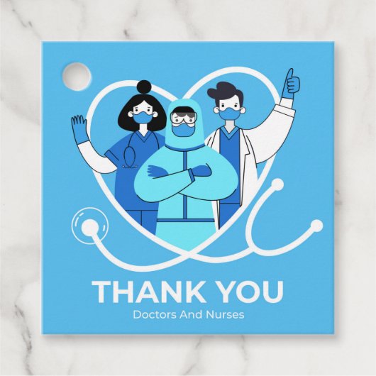 Étiquettes Cadeau Merci Médecins / Infirmières Appréciation Classiqu (Devant)