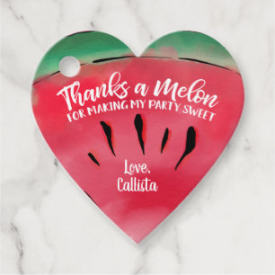 Étiquettes Cadeau Merci Melon Quote Red Watermelon Watercolor