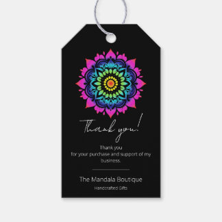Étiquettes-cadeau Merci métaphysique holistique de Mandala Esotériqu