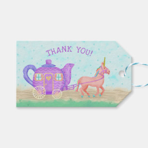 Étiquettes-cadeau Merci mignon de baby shower de thé de licorne