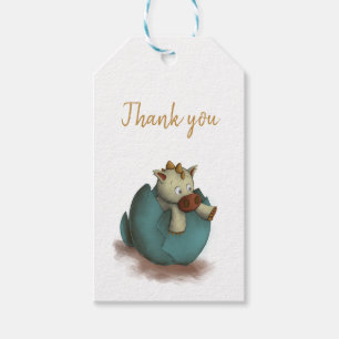Étiquettes-cadeau Merci mignon tags avec illustration de dragon