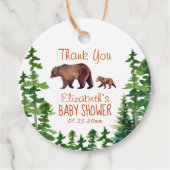 Étiquettes Cadeau Merci mignonne Mama bébé ours (Devant)