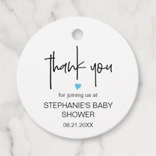 Étiquettes Cadeau Merci minimaliste chic Baby shower Favoriser le sa
