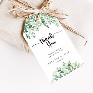 Étiquettes-cadeau Merci minimaliste du Mariage écologique Eucalyptus