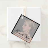 Étiquettes Cadeau Merci moderne Black Photo Fête des mariées (En situation)