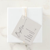 Étiquettes Cadeau Merci moderne de Baptême neutre de script (En situation)