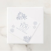 Étiquettes Cadeau Merci moderne Dusty Blue Snowflake Douche (En situation)