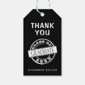 Étiquettes-cadeau Merci moderne noir personnalisé (Dos)