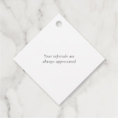 Étiquettes Cadeau Merci moderne Script Chic Or Petite entreprise F (Dos)